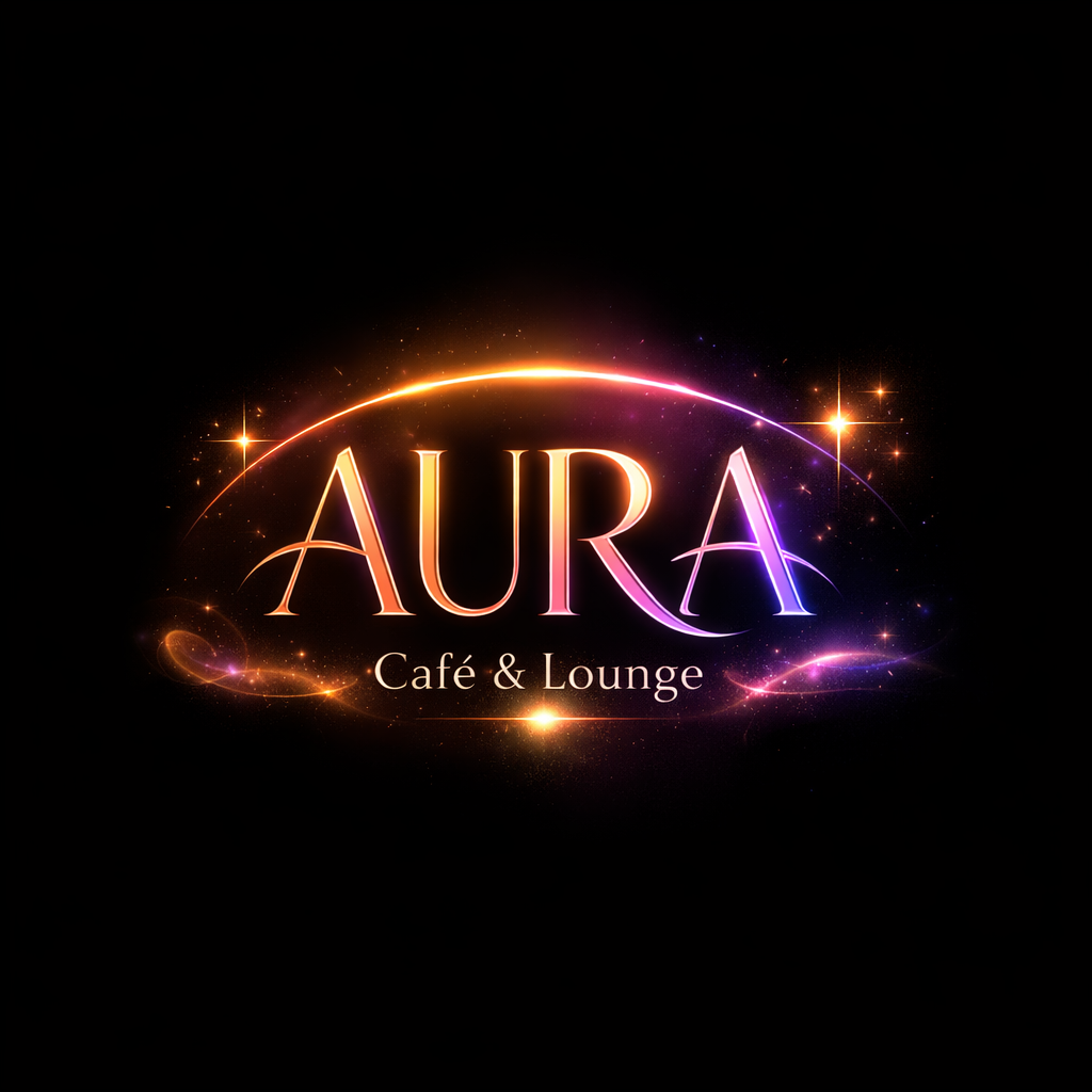 Logo brillante de AURA Café & Lounge (1)